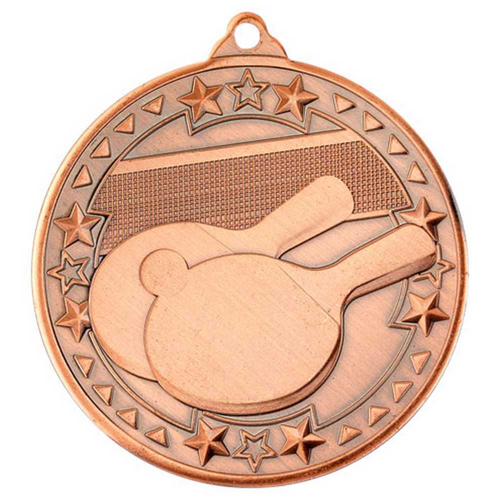 TABLE TENNIS TRI STAR MEDAL BRONZE - 2in - Optimum Teamwear