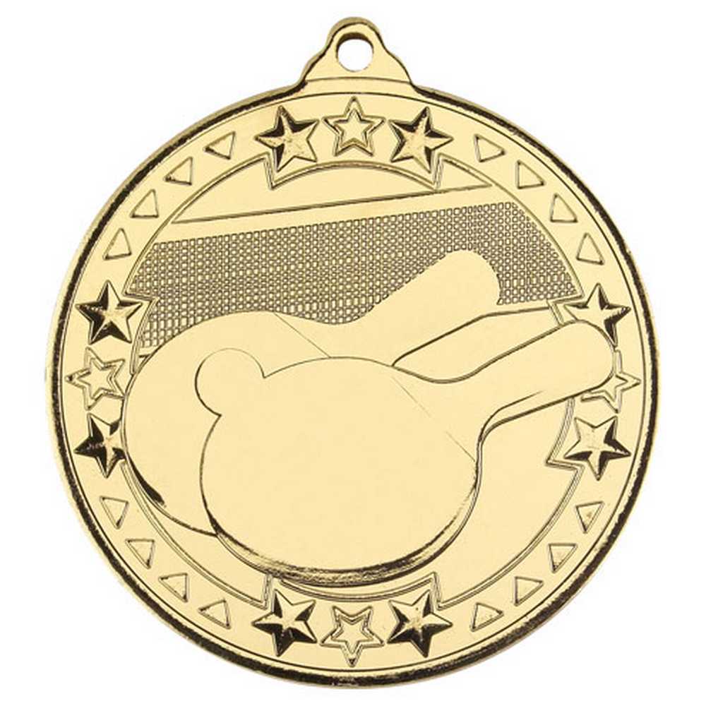 TABLE TENNIS TRI STAR MEDAL GOLD - 2in - Optimum Teamwear