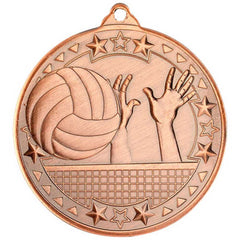 VOLLEYBALL TRI STAR MEDAL BRONZE - 2in - Optimum Teamwear