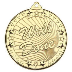 WELL DONE TRI STAR MEDAL GOLD - 2in - Optimum Teamwear