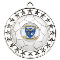 FOOTBALL MEDAL LARGE (1in CENTRE) SILV - 2.75in - Optimum Teamwear
