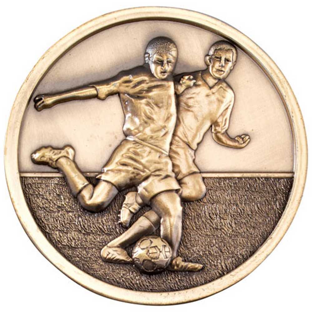 FOOTBALL PLAYERS MEDALLION ANTIQUE GOLD - 2.75in - Optimum Teamwear