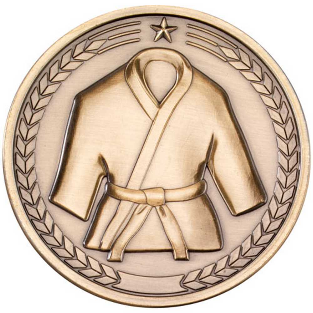 MARTIAL ARTS MEDALLION ANTIQUE GOLD - 2.75in - Optimum Teamwear