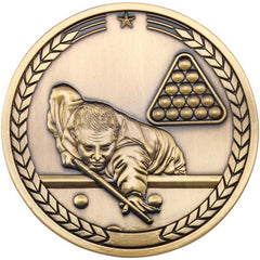 POOL/SNOOKER MEDALLION ANTIQUE GOLD - 2.75in - Optimum Teamwear