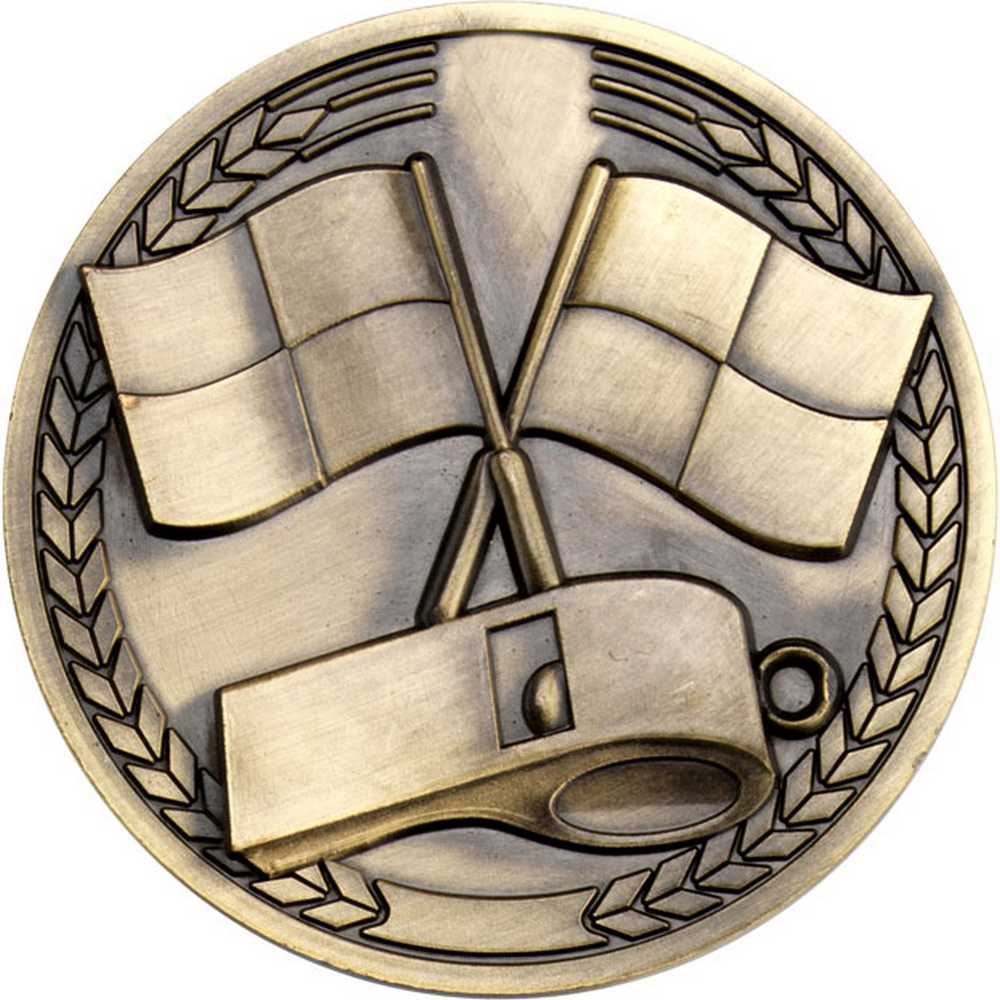 REFEREE MEDALLION ANTIQUE GOLD - 2.75in - Optimum Teamwear