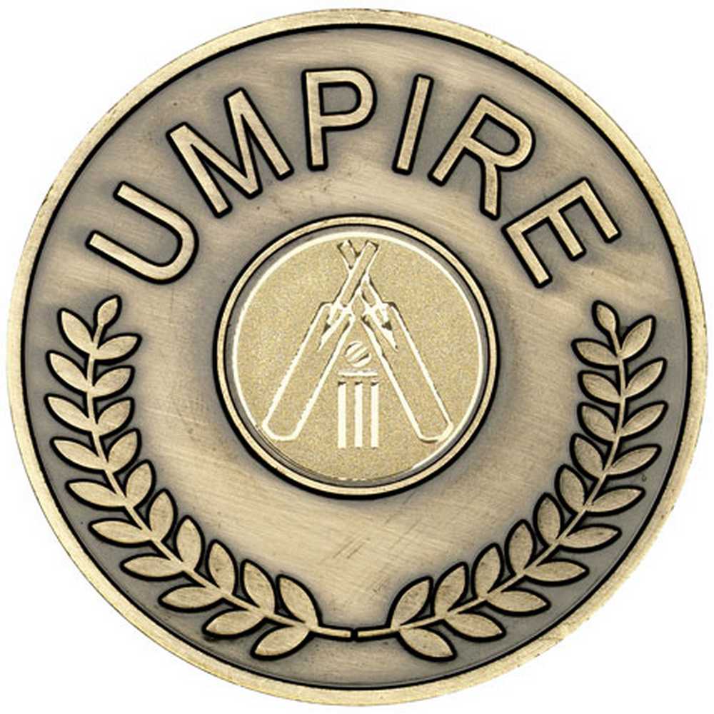 UMPIRE MEDALLION (1in CEN) ANTIQUE GOLD - 2.75in - Optimum Teamwear