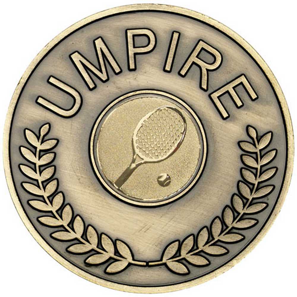 UMPIRE MEDALLION (1in CEN) ANTIQUE GOLD - 2.75in - Optimum Teamwear