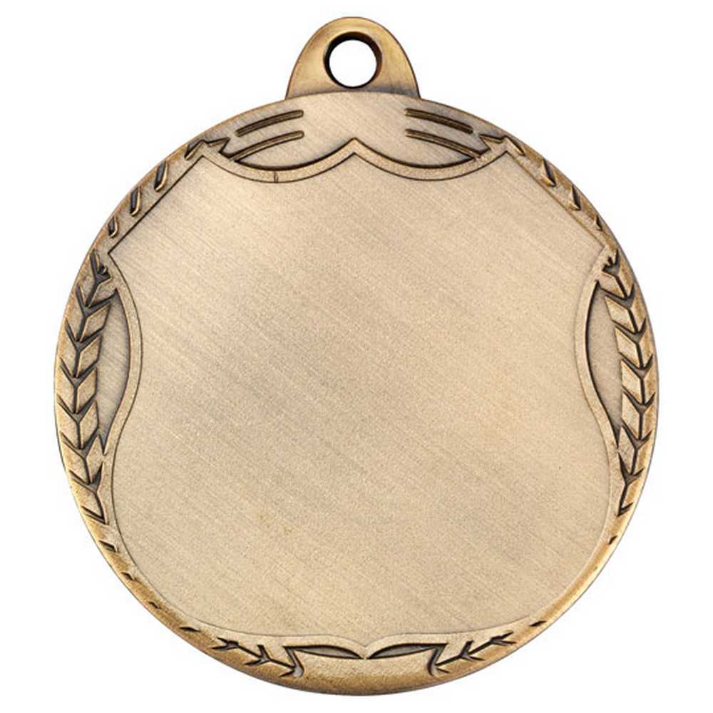 WREATH MEDAL (TAKES SP-SHIELD CENTRE) ANTIQUE GOLD - 2.75in - Optimum Teamwear