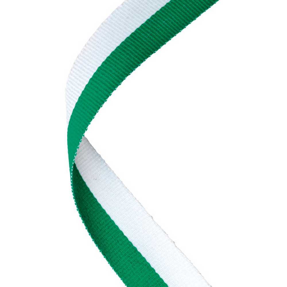 MEDAL RIBBON GREEN/WHITE - 30 X 0.875in - Optimum Teamwear