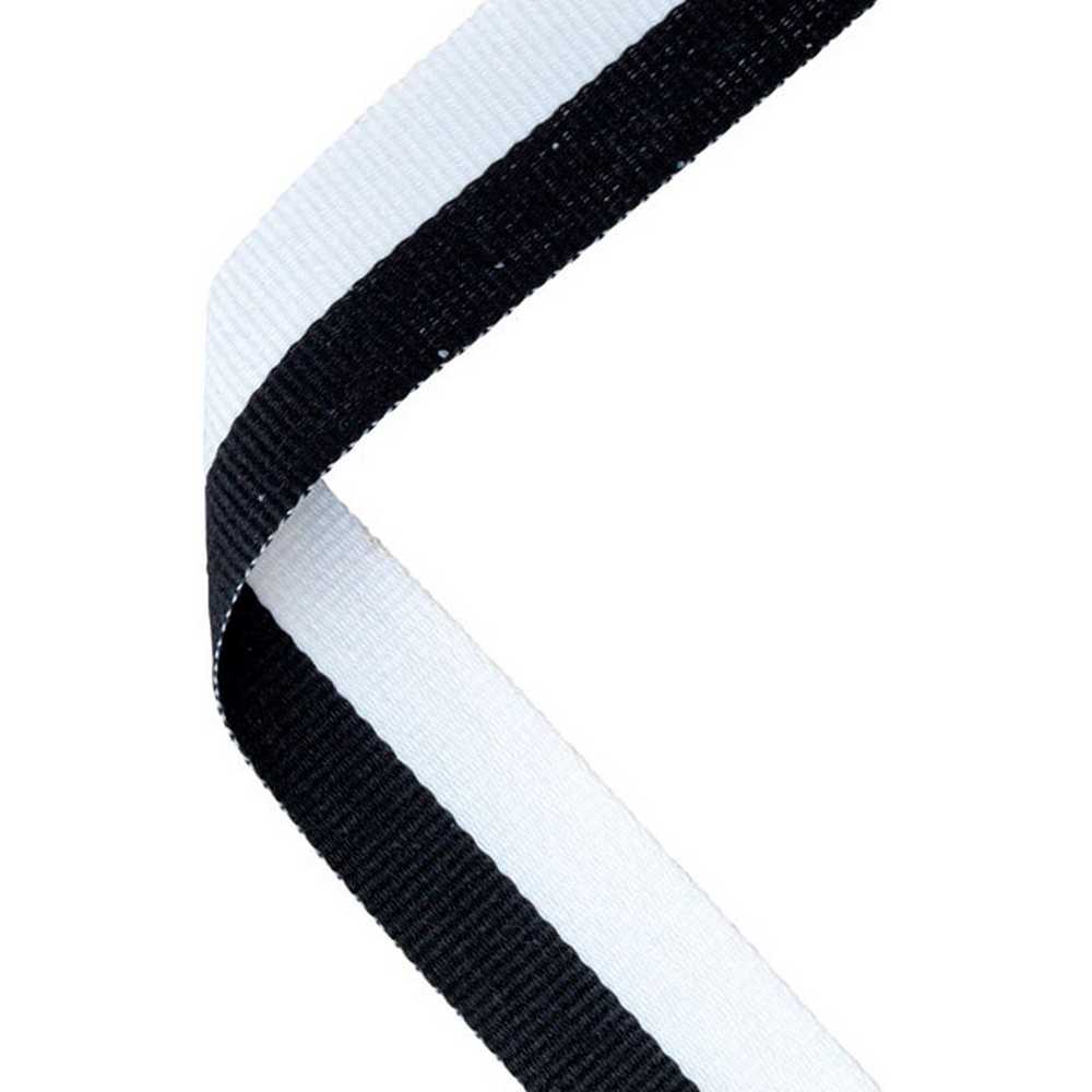 MEDAL RIBBON BLACK/WHITE - 30 X 0.875in - Optimum Teamwear