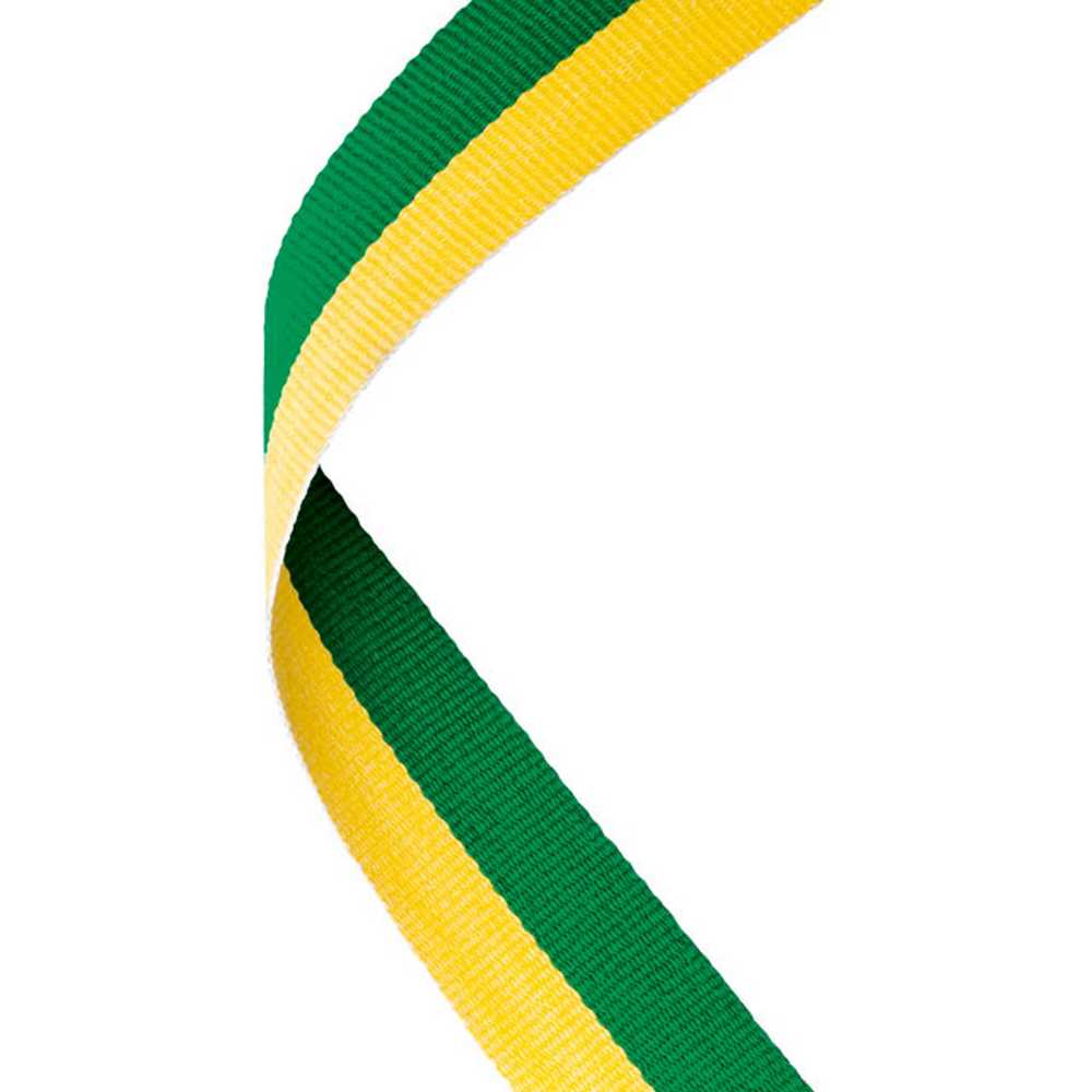 MEDAL RIBBON GREEN/YELLOW - 30 X 0.875in - Optimum Teamwear