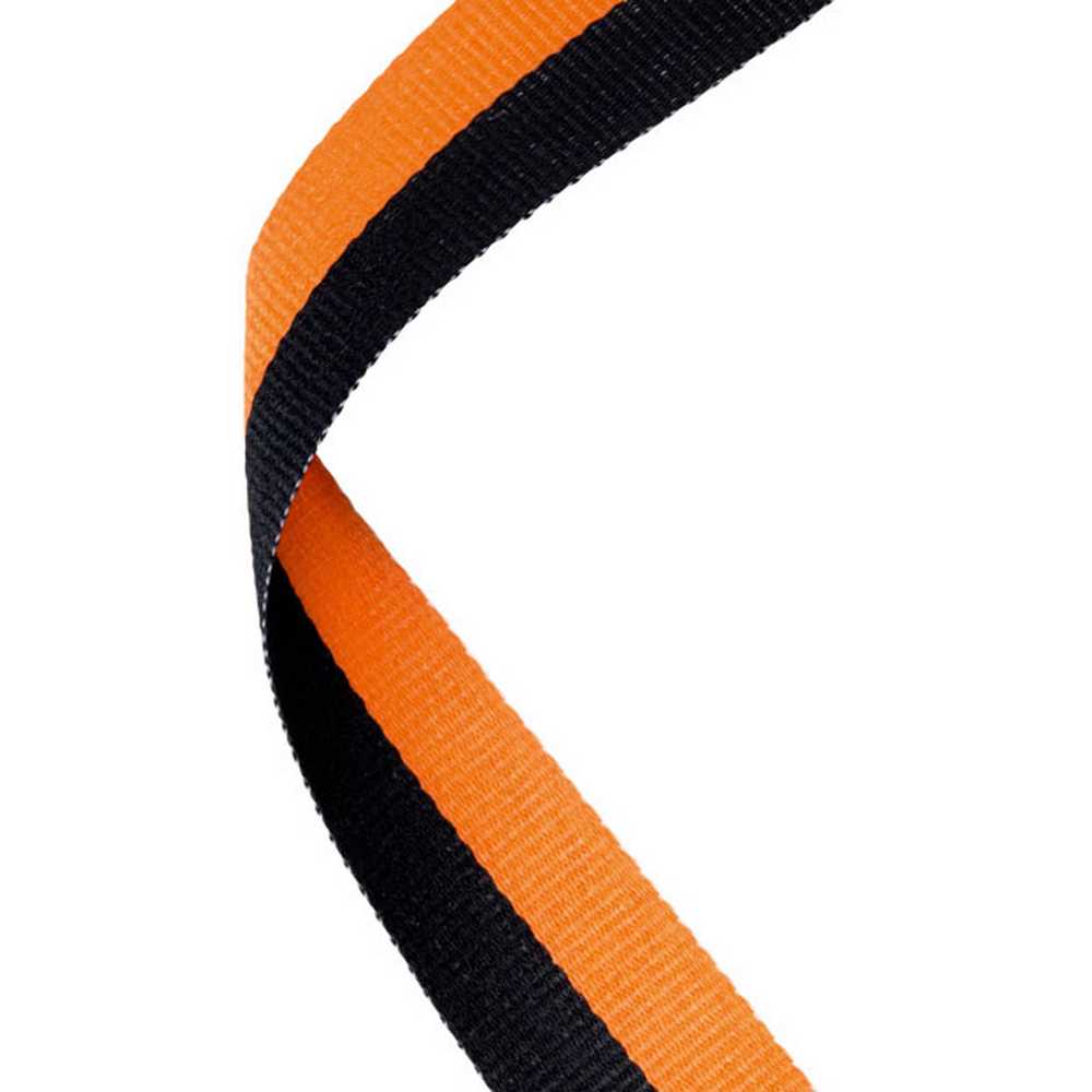 MEDAL RIBBON BLACK/ORANGE - 30 X 0.875in - Optimum Teamwear