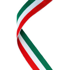 MEDAL RIBBON GREEN/WHITE/RED - 30 X 0.875in - Optimum Teamwear