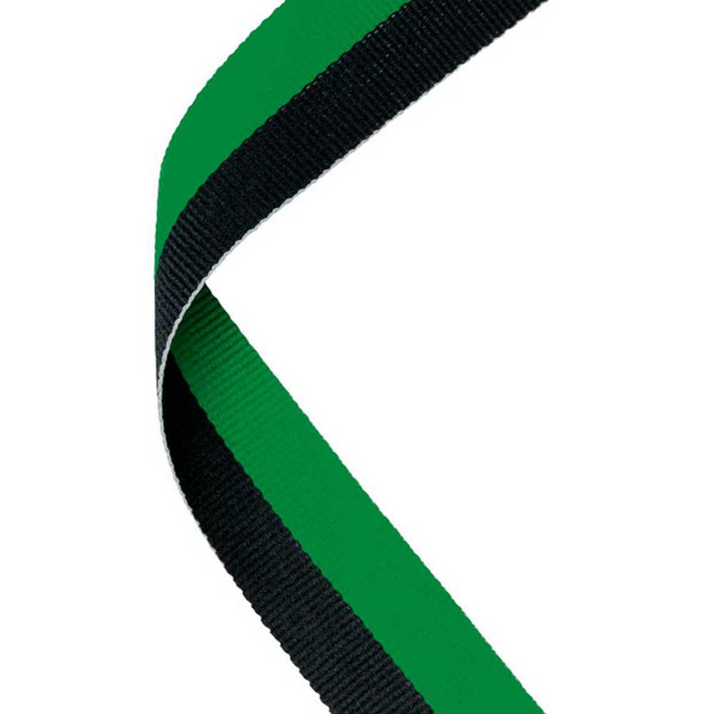 MEDAL RIBBON GREEN/BLACK - 30 X 0.875in - Optimum Teamwear