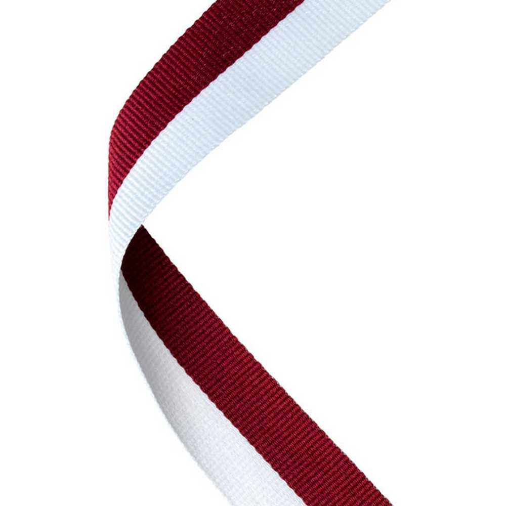 MEDAL RIBBON MAROON/WHITE - 30 X 0.875in - Optimum Teamwear