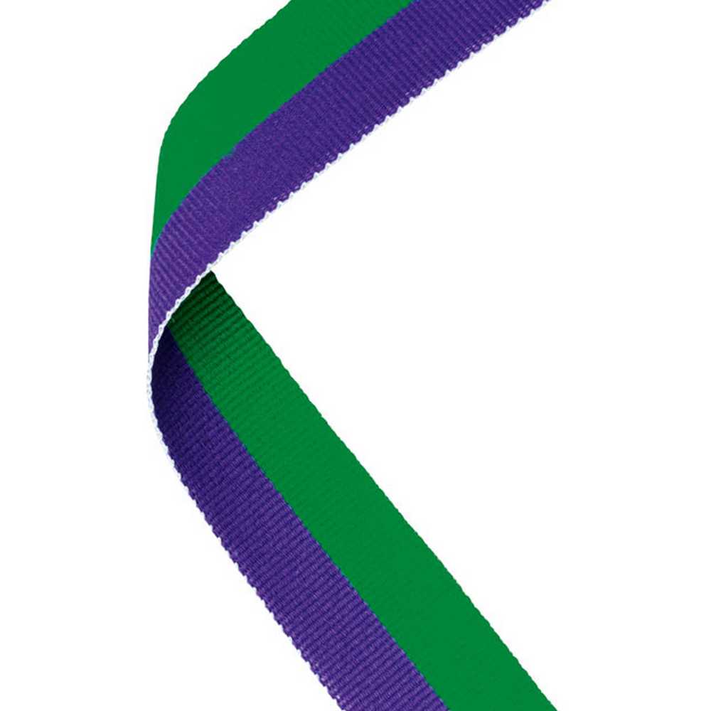 MEDAL RIBBON PURPLE/GREEN - 30 X 0.875in - Optimum Teamwear