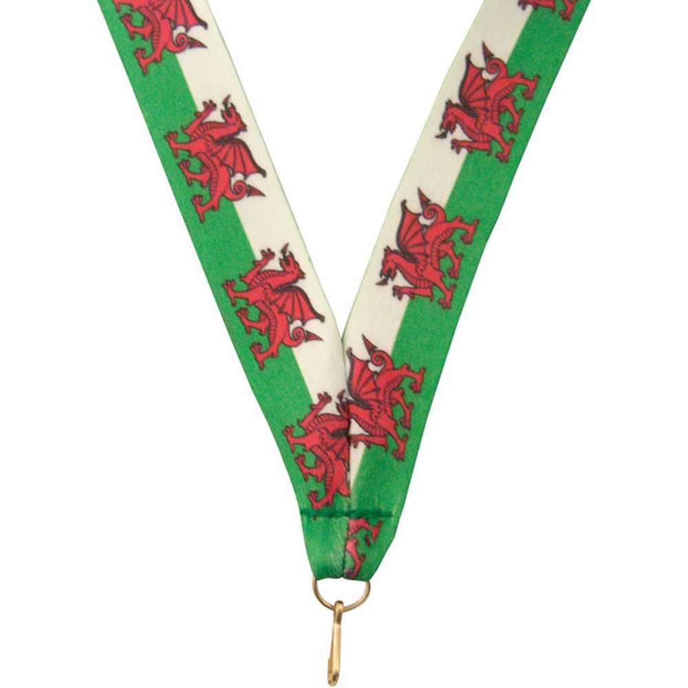 MEDAL RIBBON WELSH FLAG - 30 X 0.875in - Optimum Teamwear