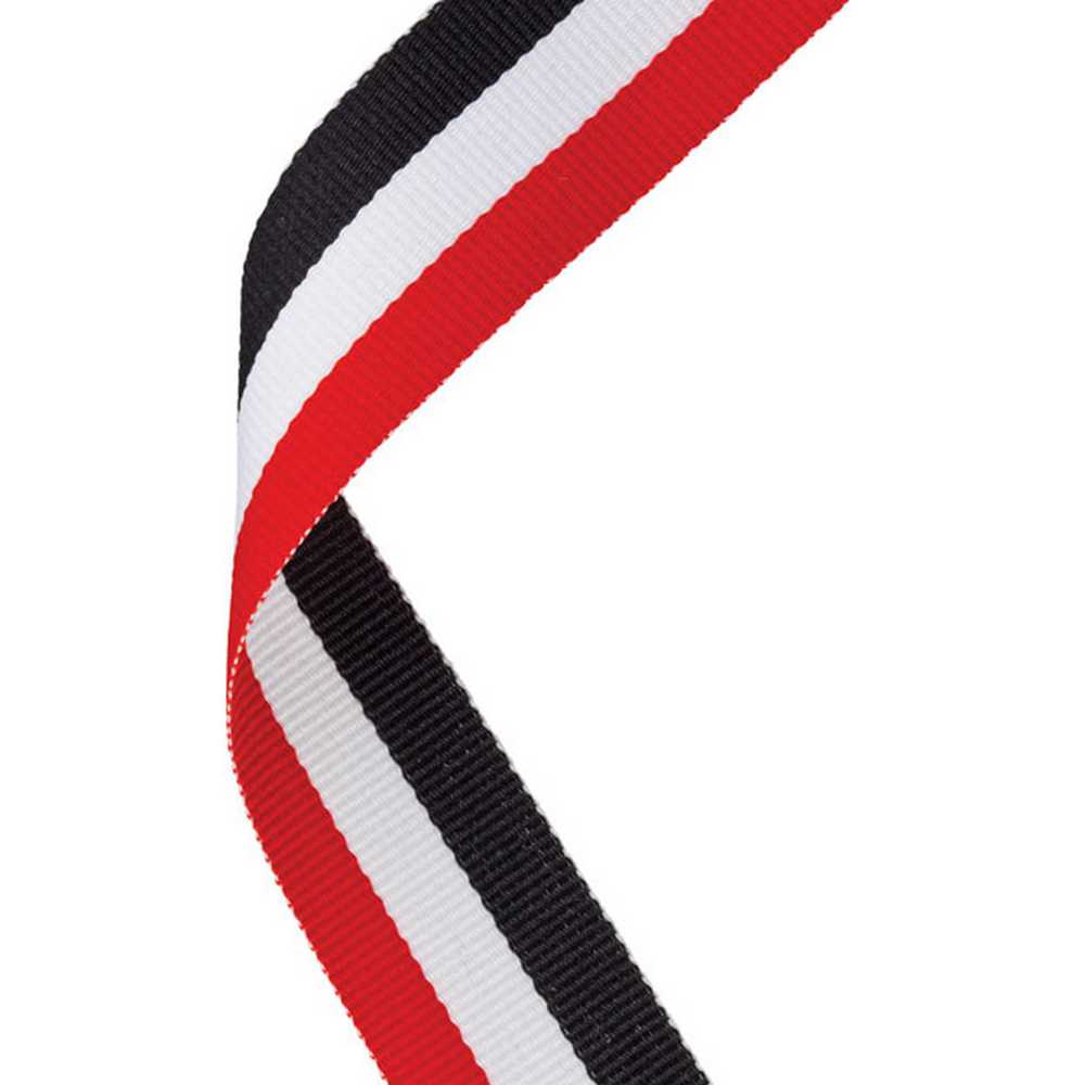 MEDAL RIBBON RED/WHITE/BLACK - 30 X 0.875in - Optimum Teamwear