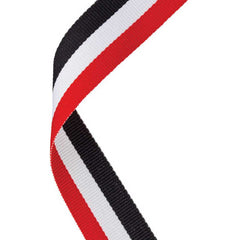 MEDAL RIBBON RED/WHITE/BLACK - 30 X 0.875in - Optimum Teamwear