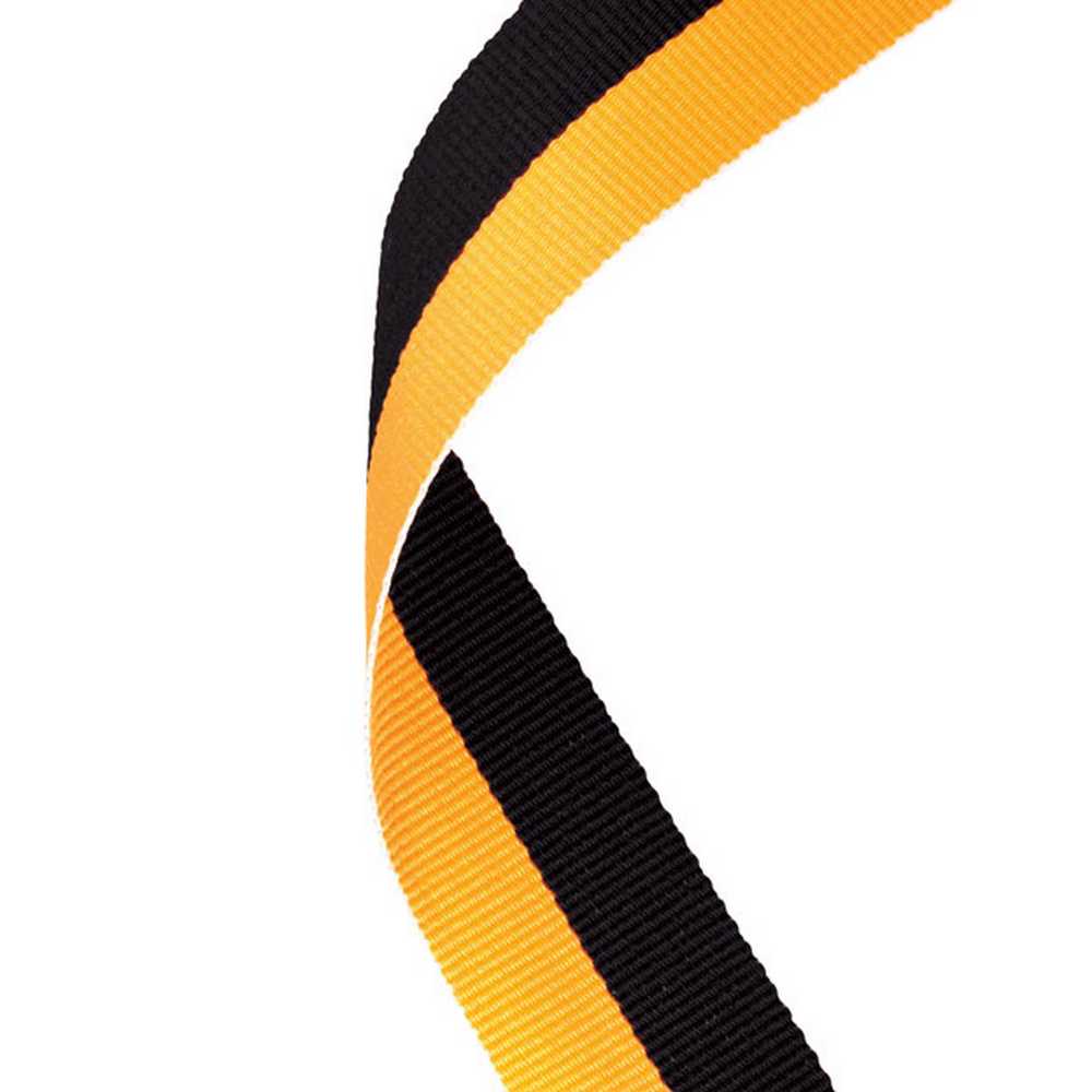 MEDAL RIBBON BLACK/GOLD - 30 x 0.875in - Optimum Teamwear