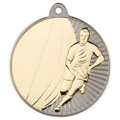 RUGBY TWO COLOUR MEDAL MATT SILVER/GOLD - 2in - Optimum Teamwear