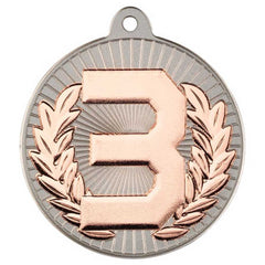 TWO COLOUR MEDAL 3RD MATT SILVER/BRONZE - 2in - Optimum Teamwear