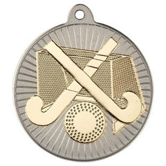 HOCKEY TWO COLOUR MEDAL MATT SILVER/GOLD - 2in - Optimum Teamwear