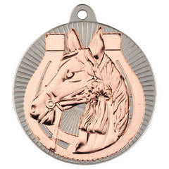 HORSE TWO COLOUR MEDAL MATT SILVER/BRONZE - 2in - Optimum Teamwear