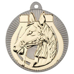 HORSE TWO COLOUR MEDAL MATT SILVER/GOLD - 2in - Optimum Teamwear