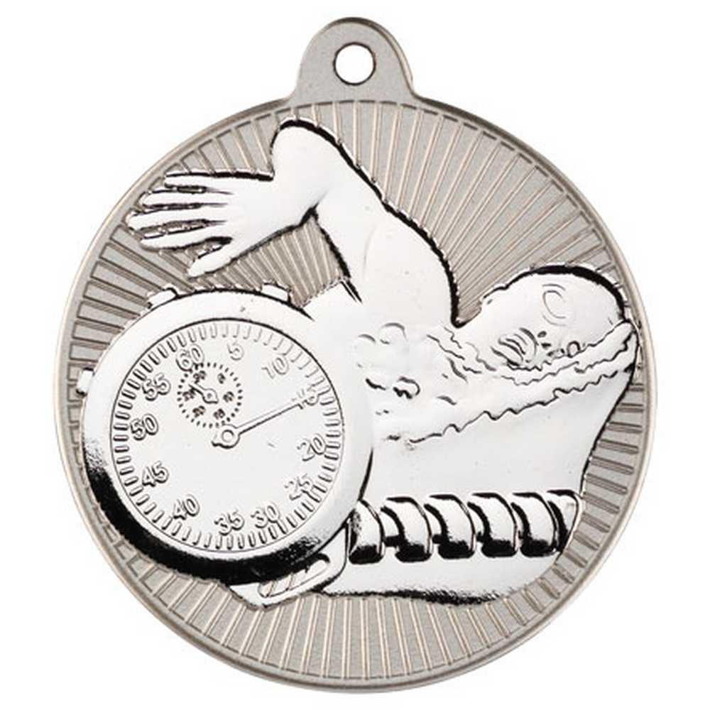 SWIMMING TWO COLOUR MEDAL MATT SILVER/SILVER - 2in - Optimum Teamwear