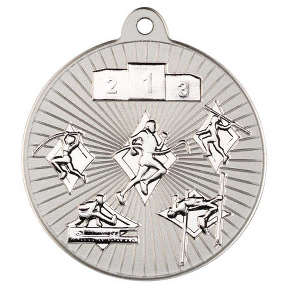 MULTI ATHLETICS TWO COLOUR MEDAL - MATT SILVER/SILVER 2in - Optimum Teamwear