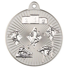 MULTI ATHLETICS TWO COLOUR MEDAL - MATT SILVER/SILVER 2in - Optimum Teamwear