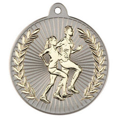 RUNNING TWO COLOUR MEDAL MATT SILVER/GOLD - 2in - Optimum Teamwear