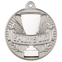 SPORTS DAY TWO COLOUR MEDAL MATT SILVER/SILVER - 2in - Optimum Teamwear