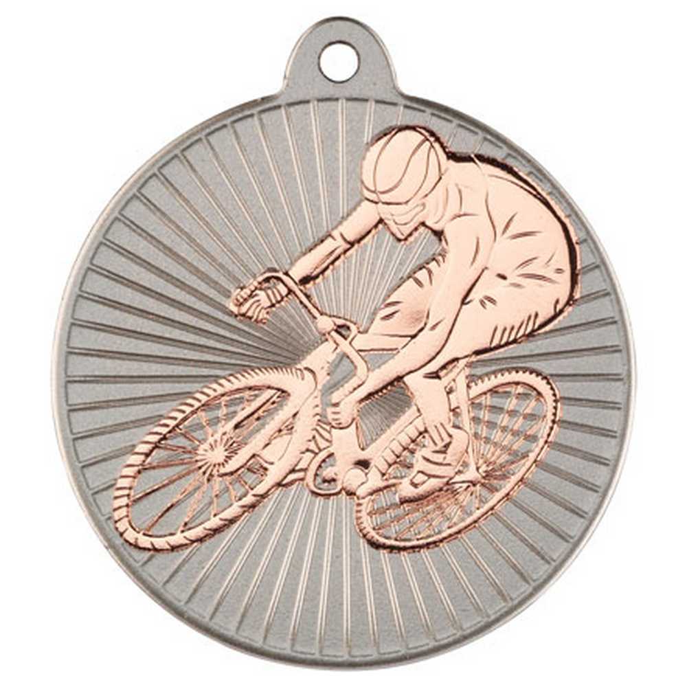 CYCLING TWO COLOUR MEDAL MATT SILVER/BRONZE - 2in - Optimum Teamwear