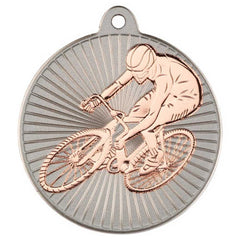 CYCLING TWO COLOUR MEDAL MATT SILVER/BRONZE - 2in - Optimum Teamwear