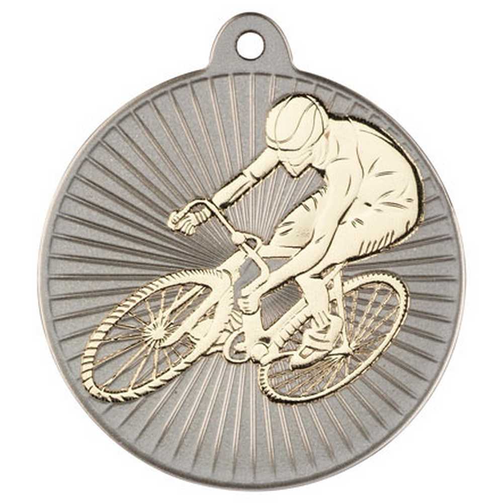 CYCLING TWO COLOUR MEDAL MATT SILVER/GOLD - 2in - Optimum Teamwear
