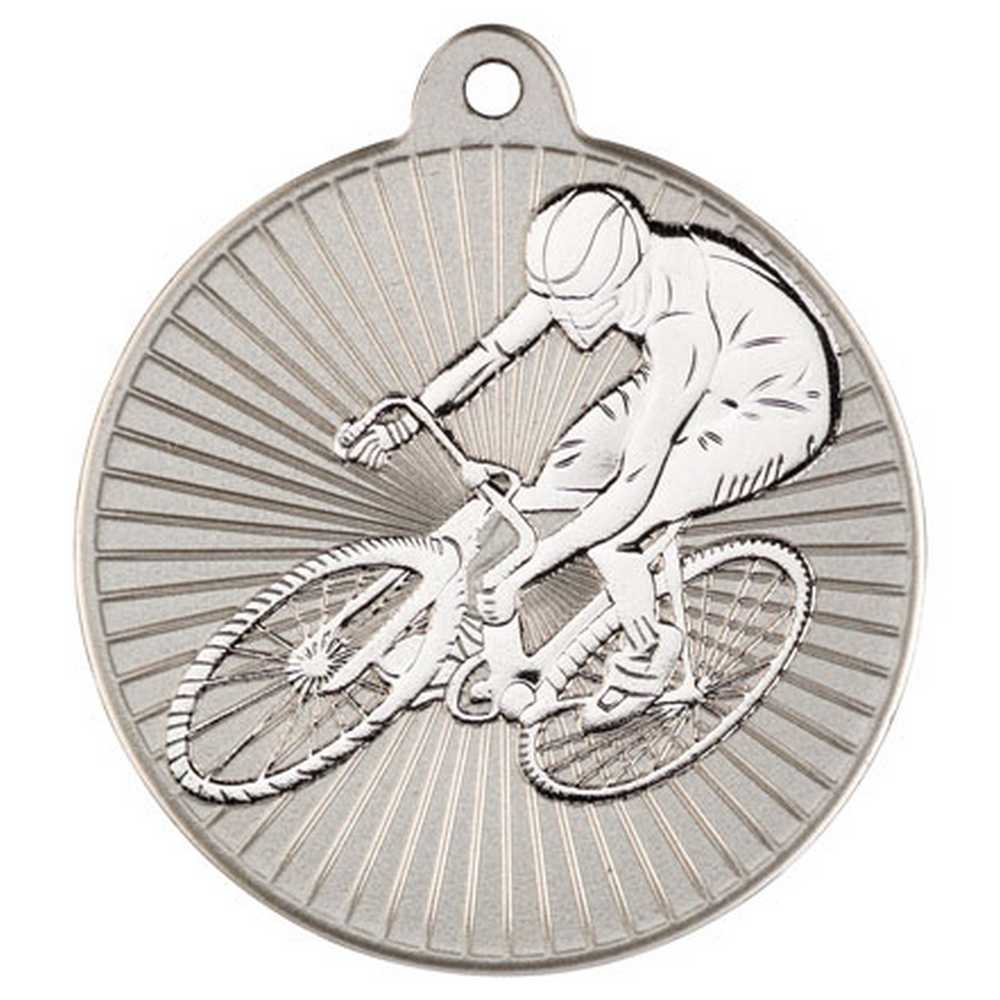 CYCLING TWO COLOUR MEDAL MATT SILVER/SILVER - 2in - Optimum Teamwear