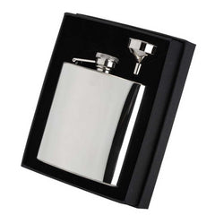6 oz STAINLESS STEEL HIP FLASK WITH CAPTIVE TOP - 4.25in