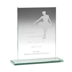 JADE GLASS RECTANGLE PLAQUE (10mm THICK) - 5.5in