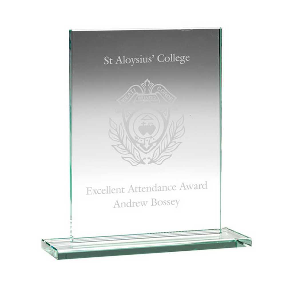 JADE GLASS RECTANGLE PLAQUE (10mm THICK) - 5.5in