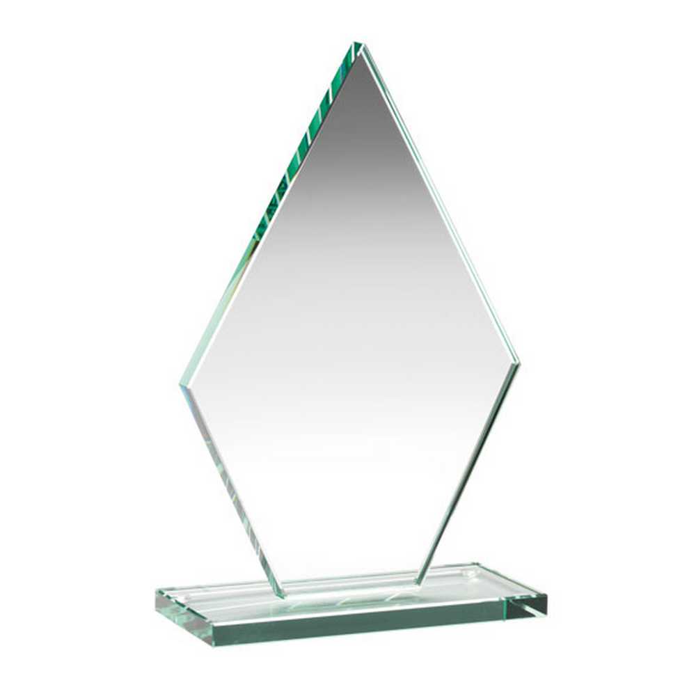 JADE GLASS TALL DIAMOND PLAQUE (10mm THICK) - 7in