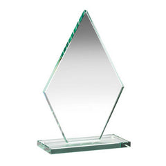 JADE GLASS TALL DIAMOND PLAQUE (10mm THICK) - 7in