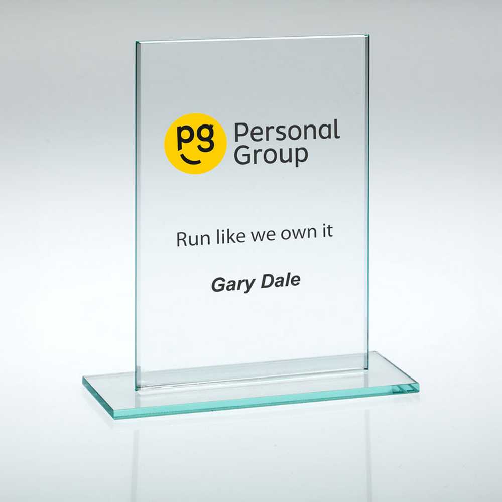 JADE GLASS NARROW PLAQUE (4mm THICK) - 4.5in