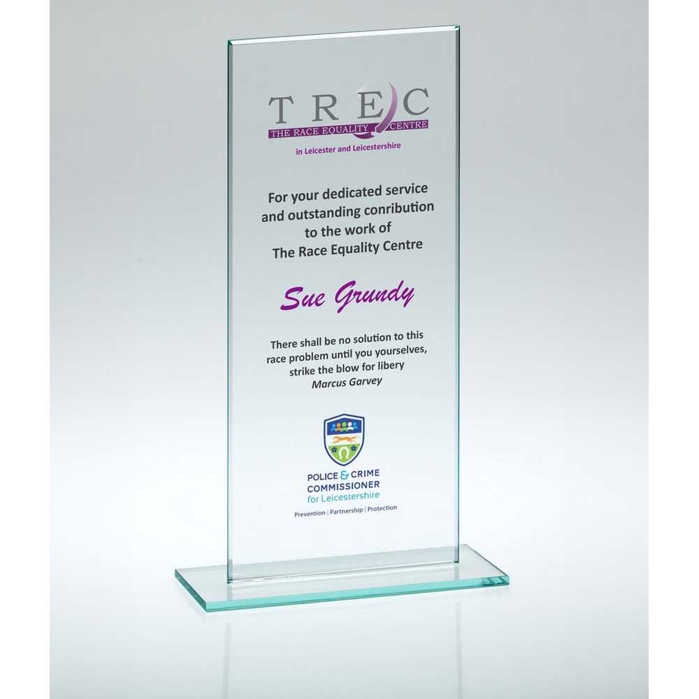 JADE GLASS NARROW PLAQUE (4mm THICK) - 7.25in