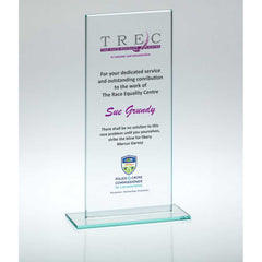 JADE GLASS NARROW PLAQUE (4mm THICK) - 7.25in