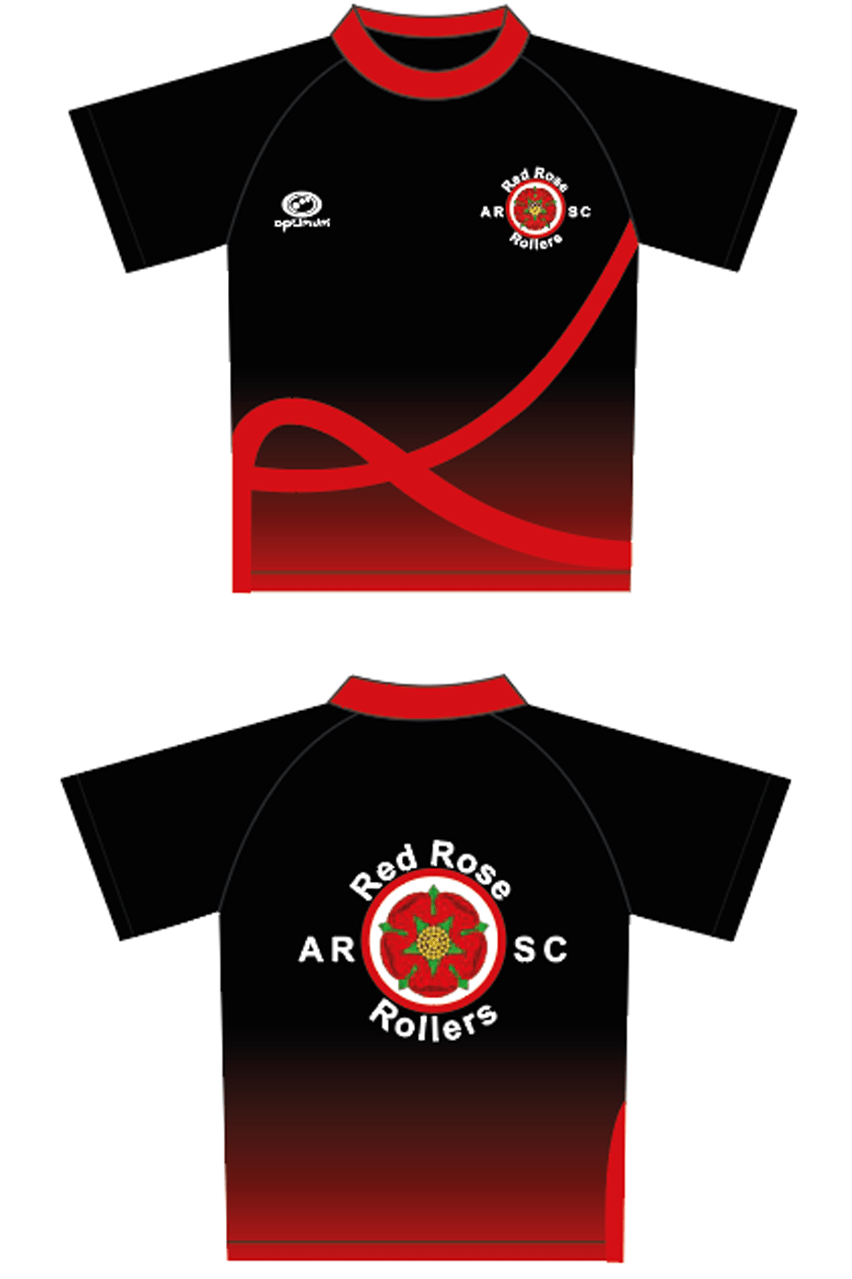 Red Rose Rollers T-Shirt - Optimum Teamwear